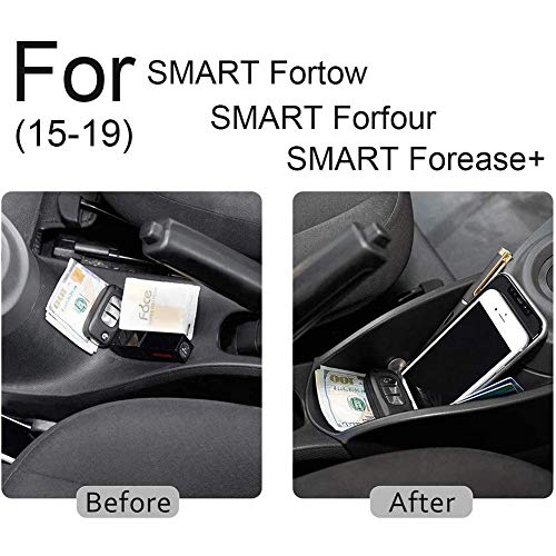 Mittelkonsole Aufbewahrungsbox für Smart 453 Fortwo/Forfour 2015-2019, Aufbewahrung für Handys Schlüssel Karten Münzen (B)