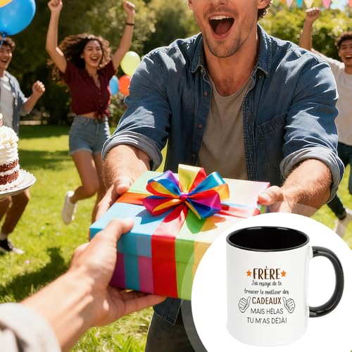 Hroanc Cadeau Frere Mug 330 mL Idee Cadeau Pour Son Frère Cadeaux Pour Beau Frere Frère Anniversaire Saint Valentin Paques Fête Des Pères Noël Cadeaux Amitié Cousine Original Utile Tasse Hommes Drôle – vue 6