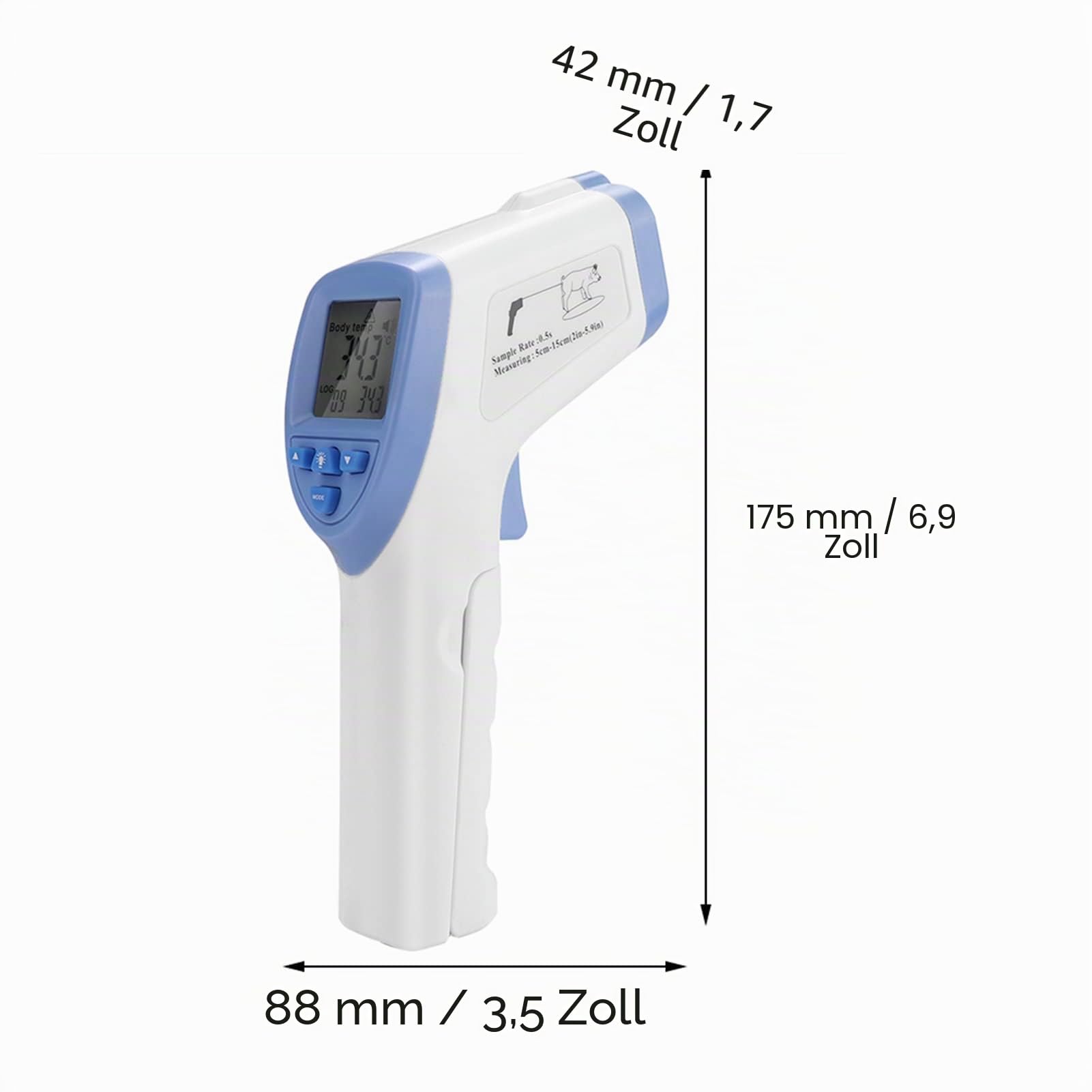 Hundethermometer,Digitales Haustierthermometer Mit Led Anzeige Hohe Genauigkeit VeterinäR Infrarot Thermometer, Viehbedarf, Haustier Thermometer 32 Temperaturdatensätze FüR Hunde FüR Schwein, Schaf