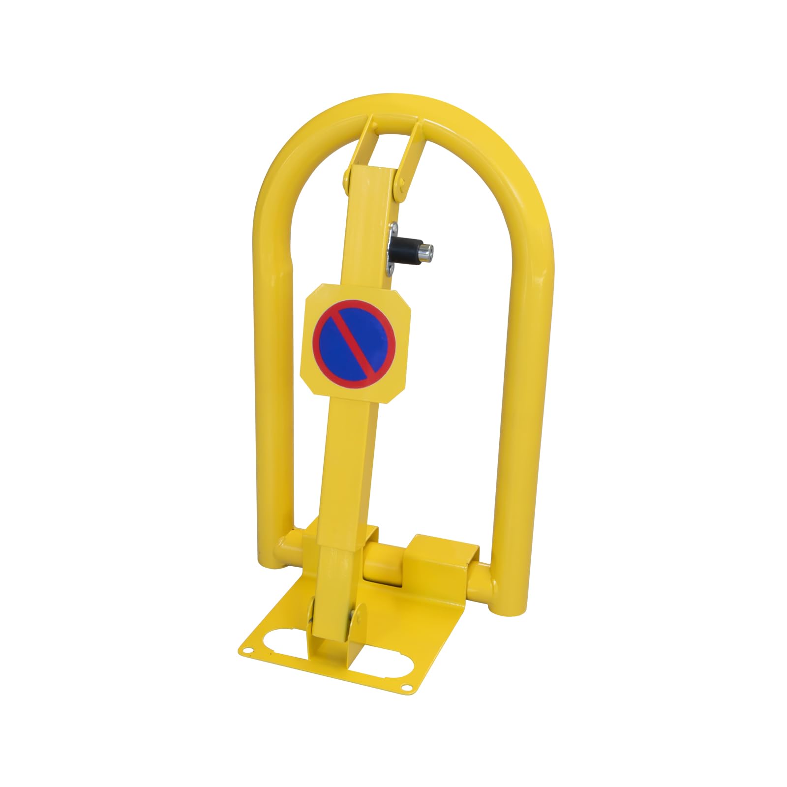 EberSign - Cepo para Plaza de Garaje Abatible | Bloqueo Aparcamiento con Cerradura y Llaves | Valla Manual de Alta Resistencia con Sistema Plegable y Anclaje al Suelo, Seguridad | Bloqueo Amarillo