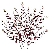 Briful 3PCS Artificial Fall Stems – 36.2' Long Stem Burgundy Leaf Branches, Autumn Foliage Branch for Fall Vase Filler, Thanksgiving Centerpiece, Harvest & Farmhouse, Christmas Decoration