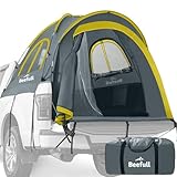 Beefull Pickup Truck Tent, Waterproof PU2000mm Double Layer for 5.5-6.0ft,Portable Truck Bed Tent with Rainfly,Spacious 2 Person Camping Tent,Green & Gray