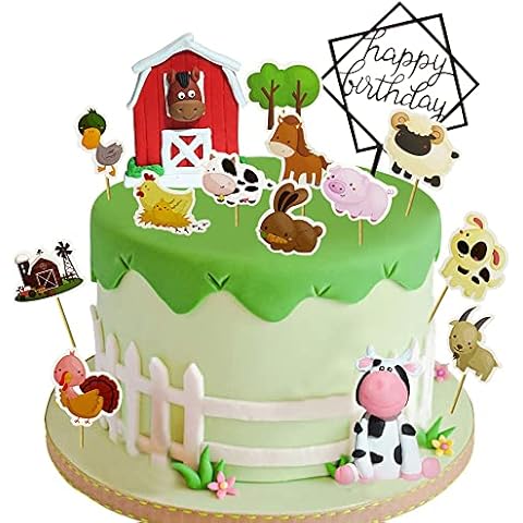 MEZHEN Cow Cake Decoration Animal Cake Toppers Farm Animal Cake Decoration Rural Party Cows Cake Toppers Decoration Baby Shower Cover