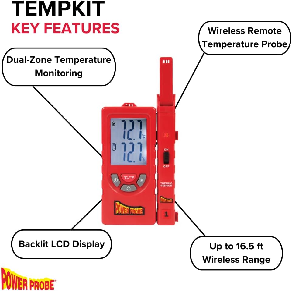 Power Probe Tempkit with Extra Temp Probe for Checking Correct tempature from Automotive Vents