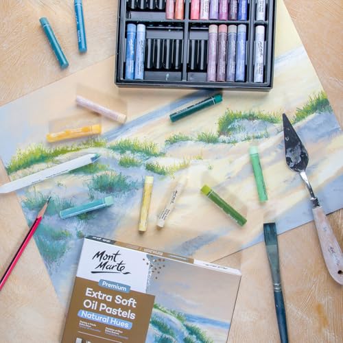 image for Mont Marte Extra Soft Oil Pastels Natural Hues Premium 39pc, Assorted 