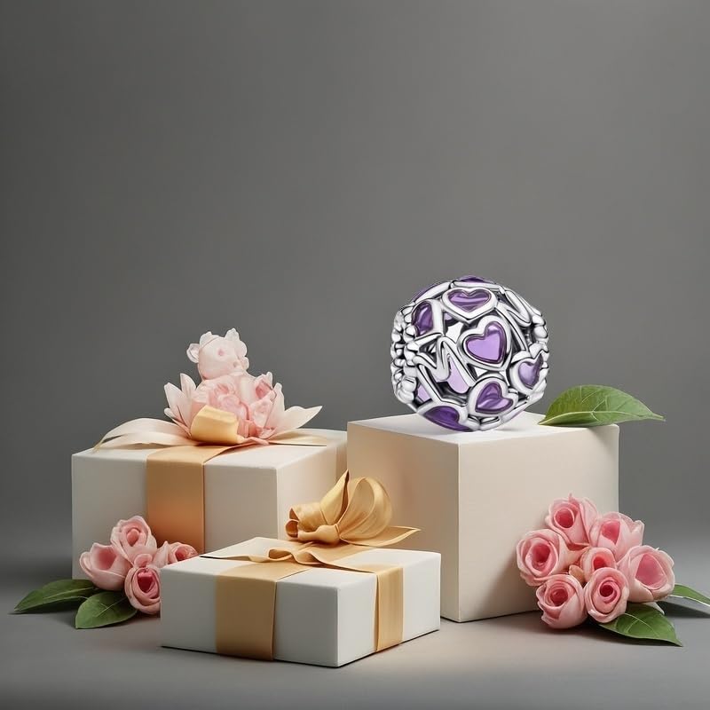 Image of Mom Family Charms Bead for Bracelets and Necklaces Jewelry Charm for Women Valentine Mother's Day