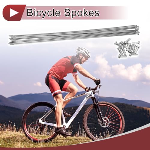 HEROFFIX Rayons De Vélo 14G Acier INOX 304 Argenté Lot 12 pour Réparation – vue 2