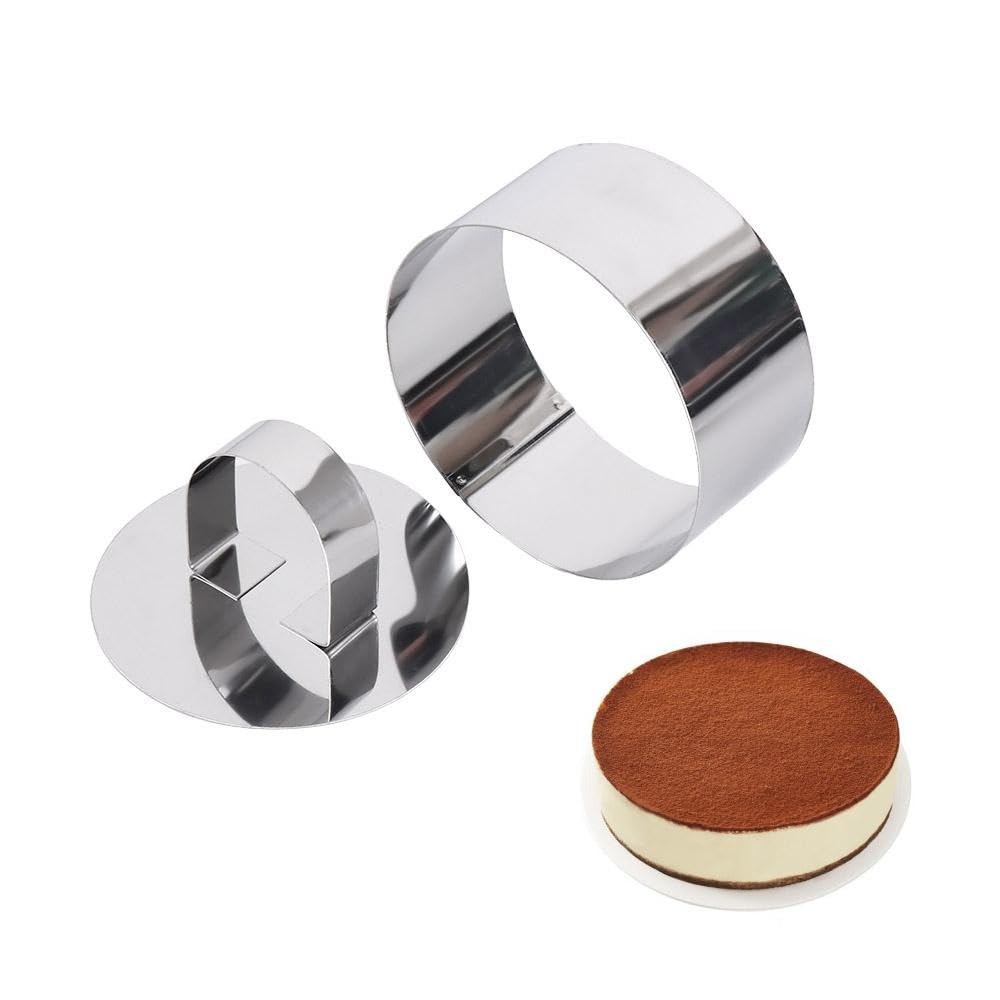 Juego De 10 Anillos De Acero Inoxidable Para Postres - 8cm De Diámetro, Con Tapa Y Base, Molde Para Mousses Y Tartas
