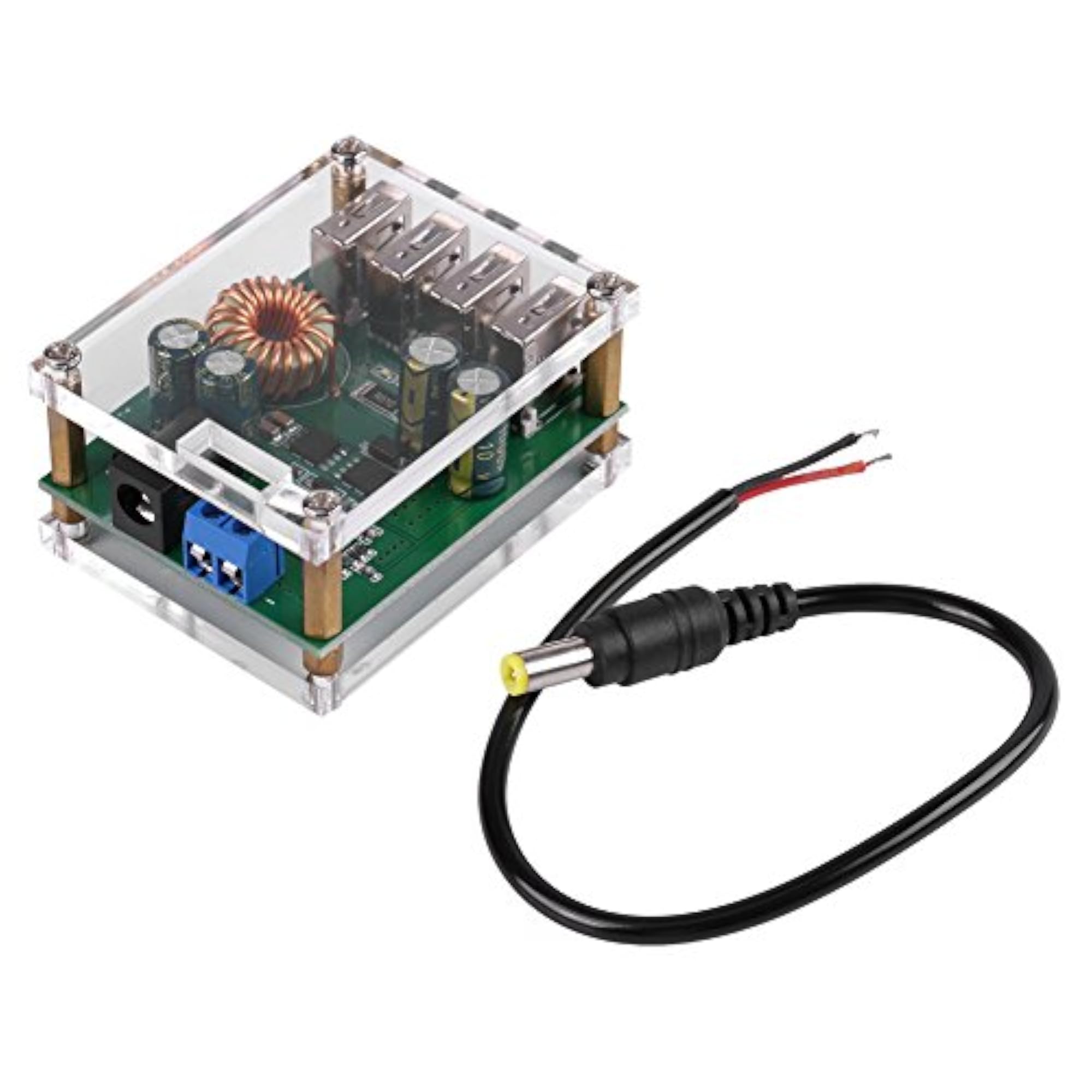 4 USB Power Converter, DC-DC 7-60V to 5V 5A Output