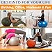 SmarterLife Exercise Ball Yoga Ball for Fitness, Balance, Stability, or Pregnancy, Gym Ball for Core Workout, Physical Therapy, Yoga Ball Chair for Office, Anti-Slip Anti-Burst (65 cm, Purple)