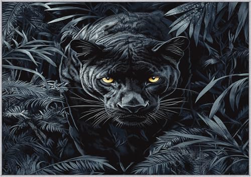 Tapete decorativo negro estampado de leopardo 3x5 pies miniatura 4