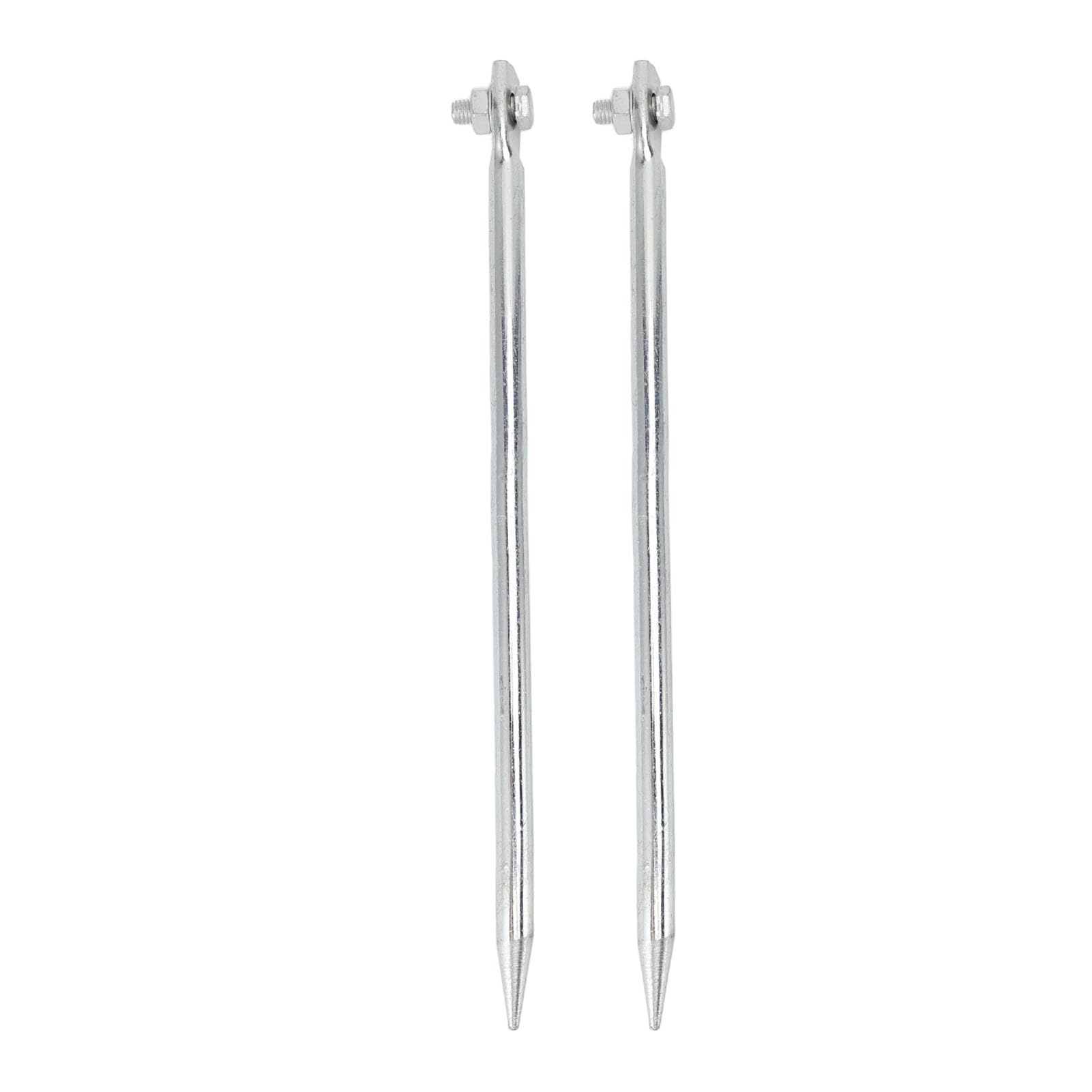 2 PC Varilla Molida Portátil Pin de Conexión a Tierra de Hierro Plateado de Cobre, 12x300 Mm, Cercas Eléctricas, Antenas con Estacas de Tierra, para la Ingeniería Al Aire Libre