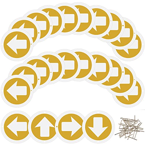 24 Pieces Bright Trail Markers Reflective Trail Marker Round Trail Markers for Trees with 50 Trail Tack for Hunting Hiking Camping Tree Stand Outdoor