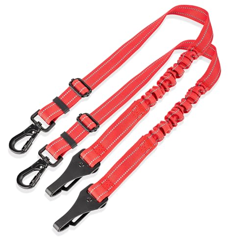 Xzenuo Ceinture securite Chien Voiture, Harnais Laisse Voiture Chien Attache avec Absorption des Chocs élastique et Mousqueton en métal pour Tous Les Chiens...
