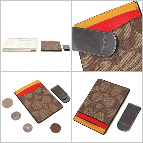 Coach Boxed 3 In 1 Card Case Gift Set In Colorblock Signature Canvas Style No. Ca004 (Khaki Multi) #TOP2