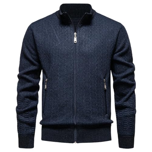 Cárdigan de punto de hombre con forro de felpa suave que aísla del frío invernal