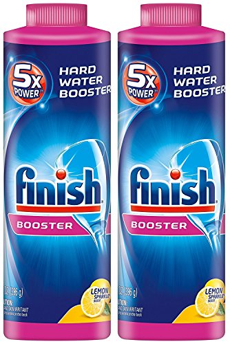 Finish Hard Water DishwashervNMqOS Powder Booster, 5X Power, Lemon Sparkle, 2Pack (14 oz)