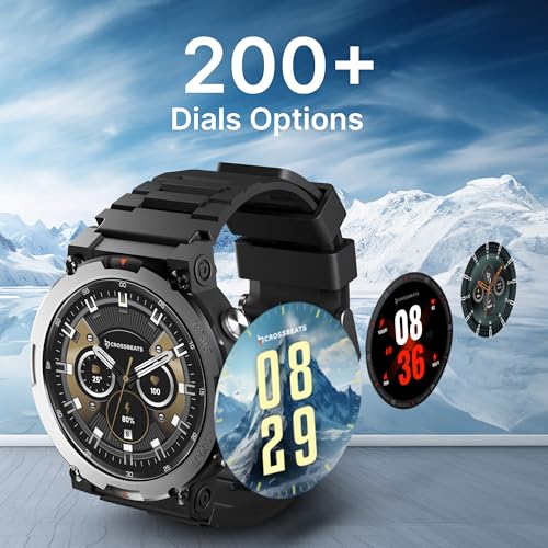 Image of CrossBeats Everest 2.0 | 2026 Smart Watch for man | 1.43 inch AMOLED Always ON Display Bluetooth Calling Rugged Outdoor Smartwatch | Upto 15 Days Battery Life 100+ Sports Mode Flash Light (Black)