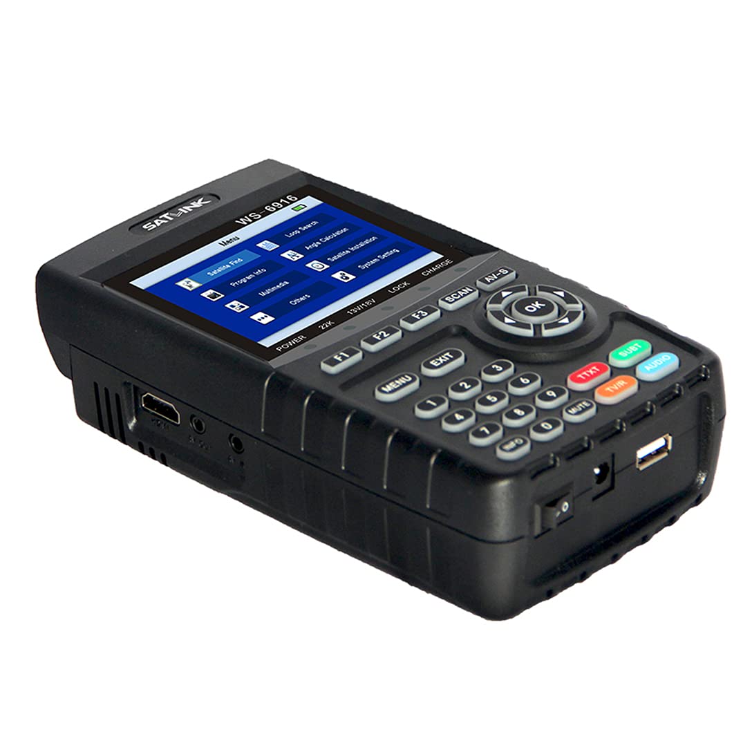 TOZTVXU Digital Satellite Finder Meter HD Digital Satellite TV Finder Digital Satellite Signal Finder Meter DVB-S2 MPEG-2/MPEG-4 Satlink High Definition Satellite Meter TFT LCD Screen