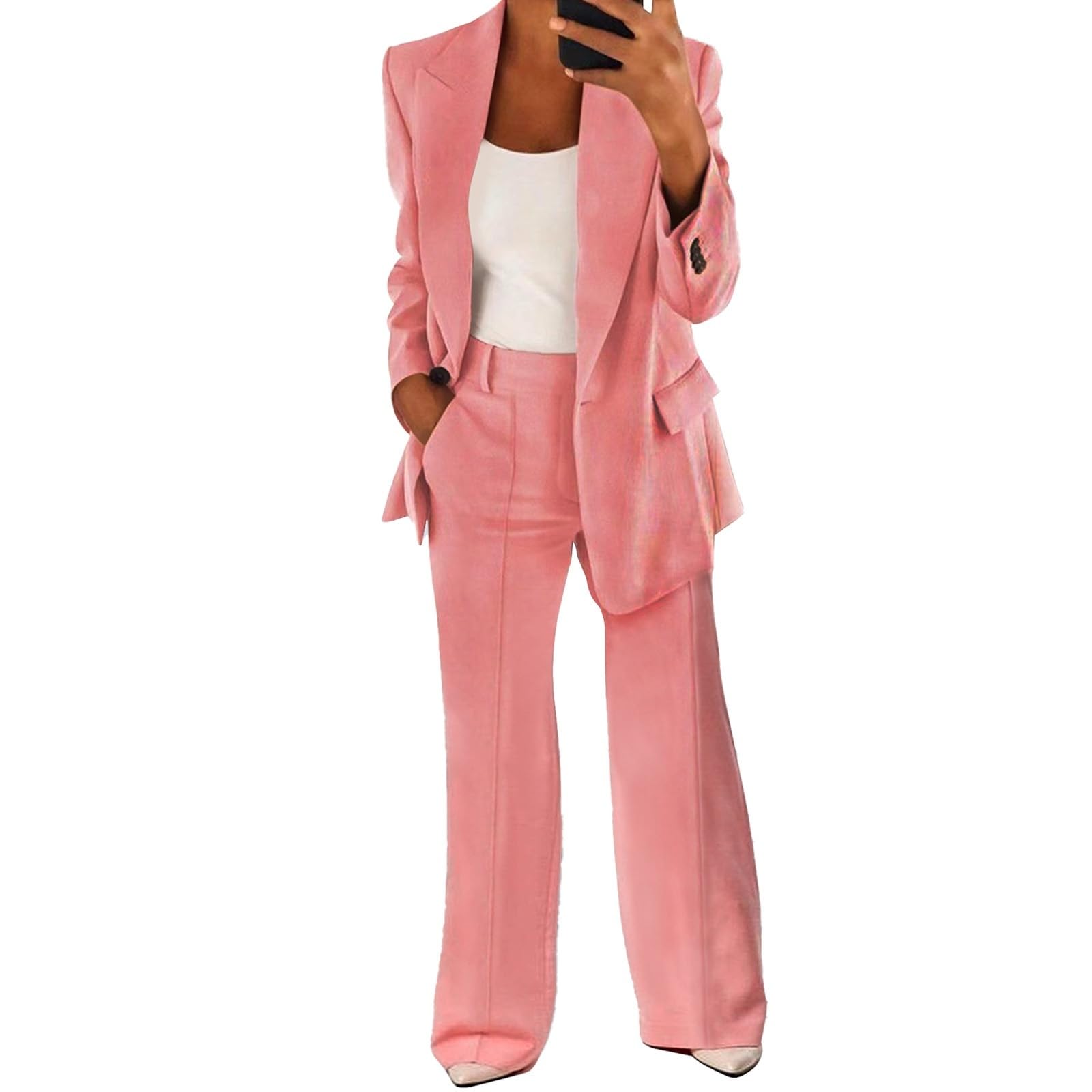 Completo da donna professionale in due pezzi giacche autunnali con pantaloni a gamba larga resistente alle pieghe Business Casual abbigliamento da lavoro giacche e pantaloni da donna