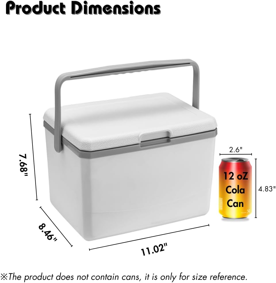 HiGropcore 5/8/13 Quart Camping Cooler - Hard Ice Retention Cooler Lunch Box - Portable Small Insulated Cooler