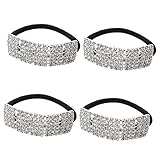 Mikinona 4piezas Diadema Elástica Brillantes Accesorios Para Coletas De Niña y Mujer Para Fiestas y Uso Diario