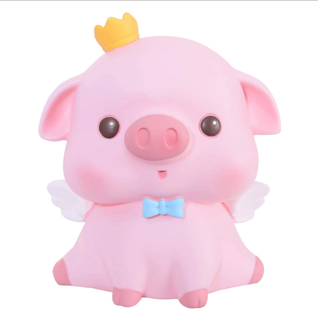Piggy Bank Gift Guaiguai Piggy Bank,Children's Adults Piggy Bank,Depositable and Withdrawable Change Piggy Bank,Eyes Open/Squinted,for Boys Girls Money Bank (Size : M Open Eyes Pink)