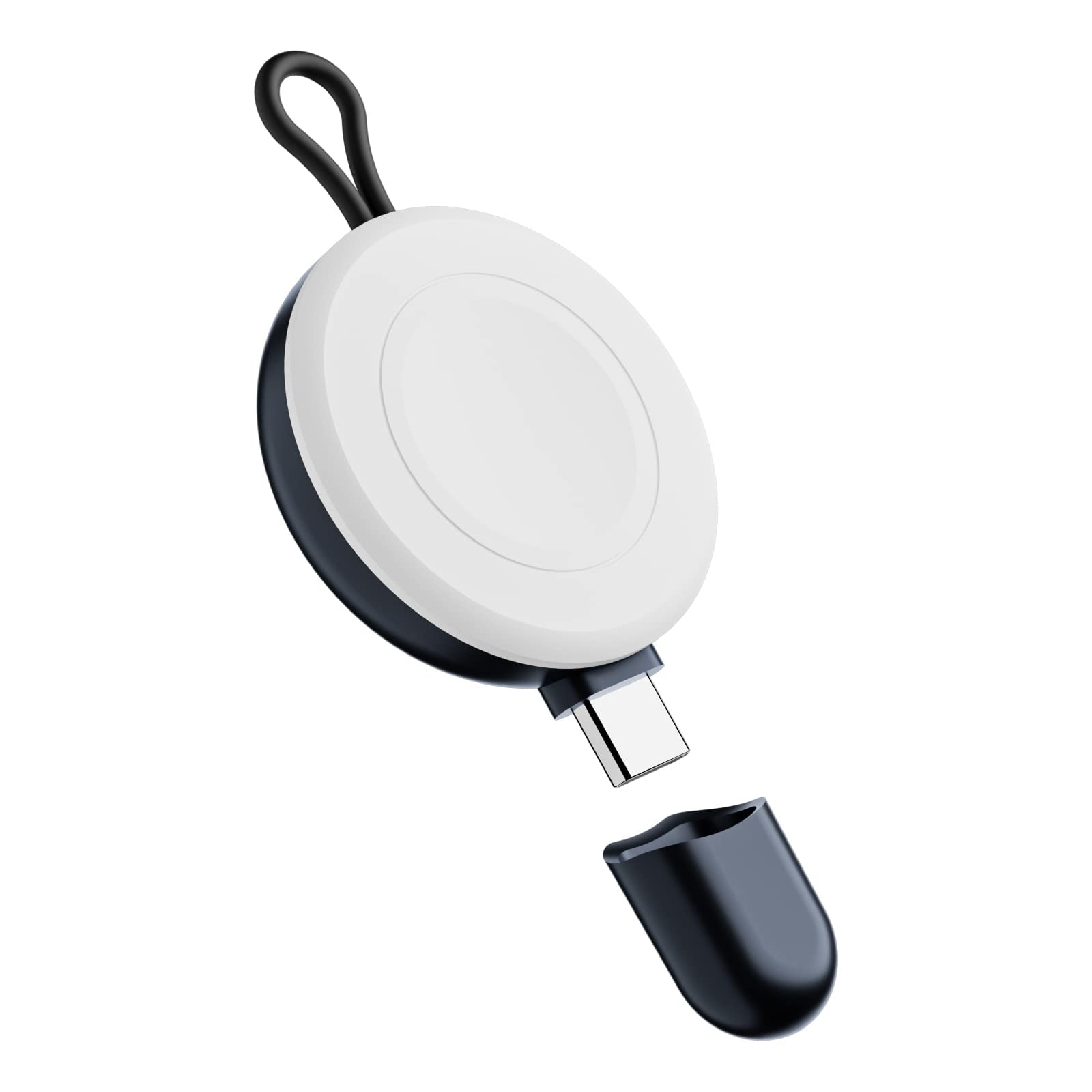 SYOSI USB-C Charger for Apple Watch, Portable Wireless Magnetic Fast Charging Compatible with Apple iWatch Ultra/Series 8/7/6/5/4/3/SE Travel Pod Charger, Cordless Travel Charger Keychain