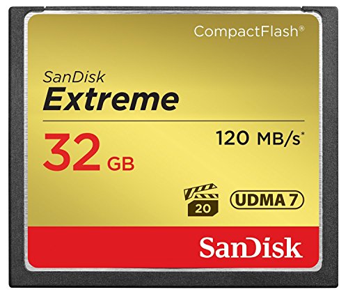 Carte Mémoire CompactFlash SanDisk Extreme UDMA7 32 Go avec une Vitesse de Lecture Allant Jusqu'à 120 Mo/s (SDCFXSB-032G-FFP)
