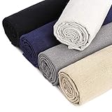 Caydo 5 Pieces Large Size Linen Needlework Fabric for Garment Craft, Flower Pot Decoration and Tablecloth, 62 by 19 Inch and 58 by 19 Inch