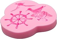 Vista 7 de Moldes de silicona para timón de ancla, moldes para fondant de gancho para barco de vela, gaviota salvavidas de chocolate, moldes para hornear