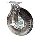 Service Caster - 10" x 3.5" Black Pneumatic Rubber Wheel Swivel Caster w/Brake - 350lbs/Caster
