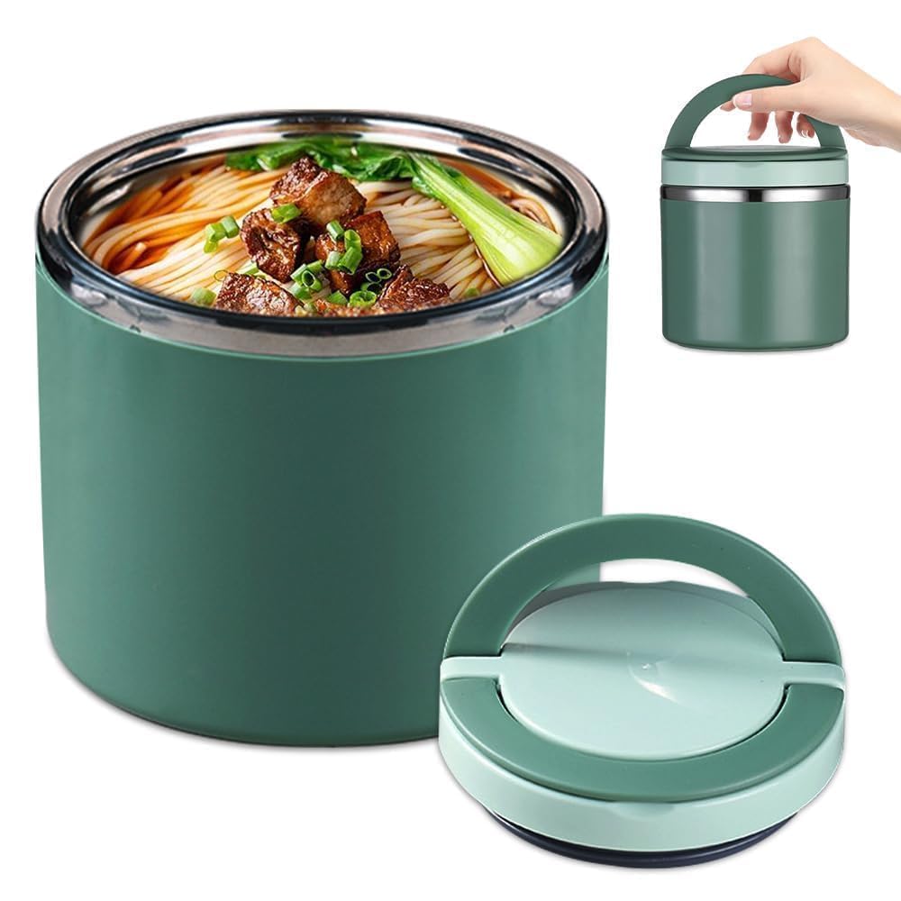 Thermos Portavivande 3 Livelli Impilabile - Isolato Sottovuoto, Per Cibi Caldi, Acciaio Inox