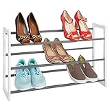 zapatero telescopico lidl CONSTRUCCIÓN ESTABLE: Fabricado con metal recubierto, el organizador de zapatos es resistente y también adecuado para el garaje. Las patas de plástico protegen el suelo y se limpia con un paño húmedo.