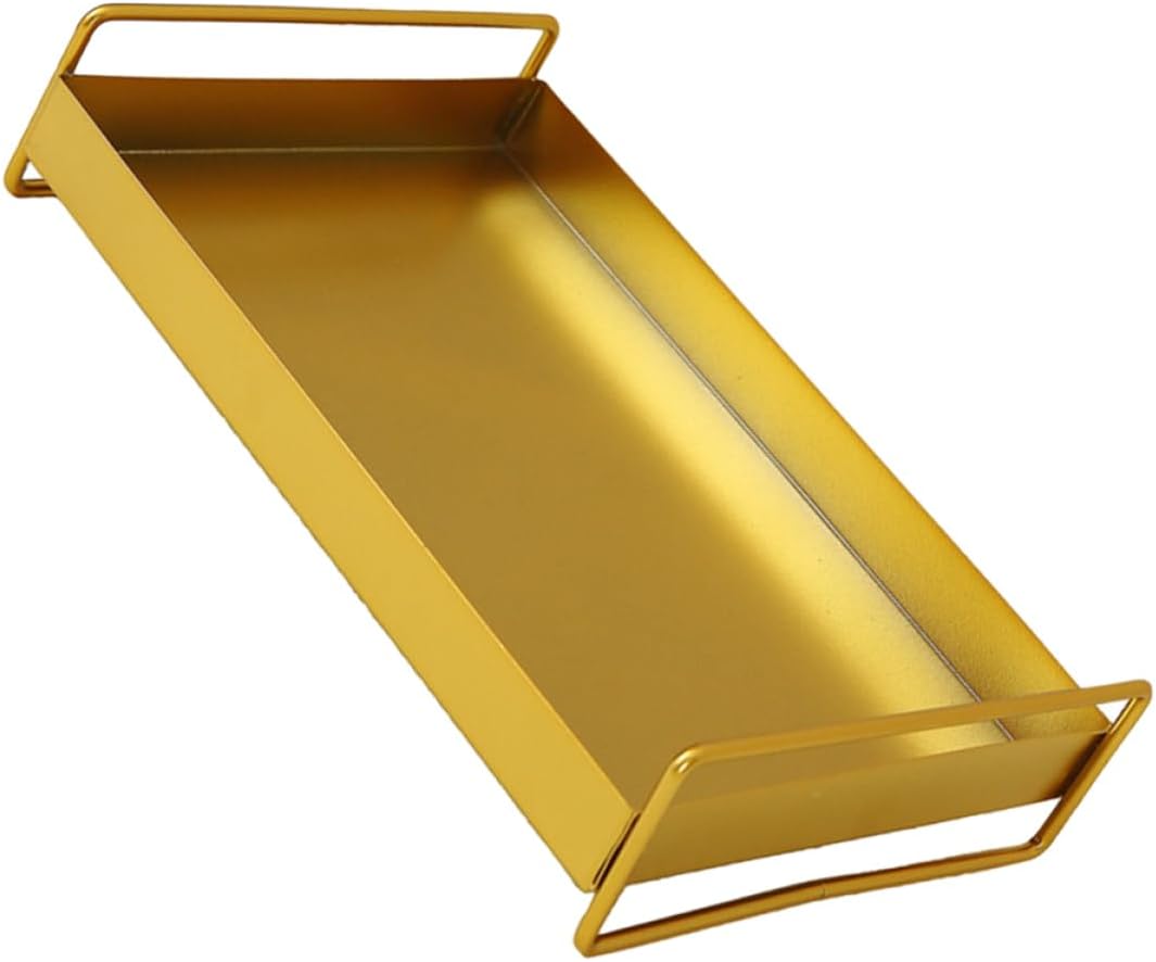 Golden Metal Tray Jewelry Storage Display for Cosmetics and Sundries