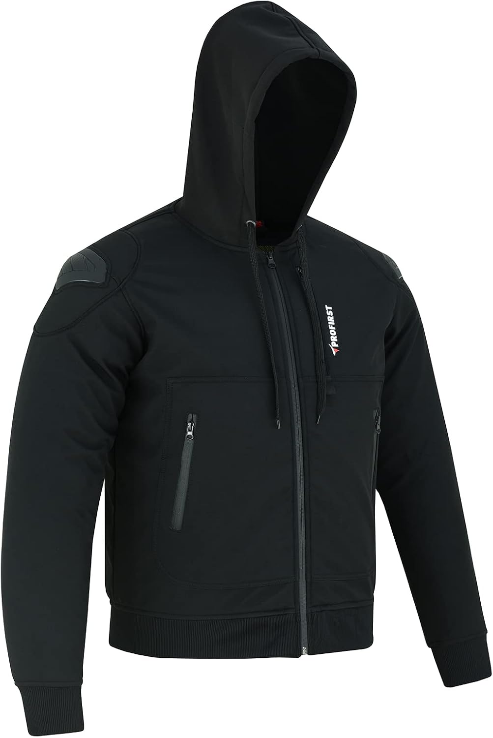 PROFIRST Motorcycle Armored Hoodie for Men with CE Armor Protective Fleece Riding Softshell Jacket image 2