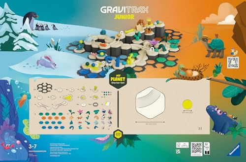 Ravensburger GraviTrax Junior Starter-Set XXL 27059 - Murmelbahn überwiegend aus nachwachsenden Rohstoffen mit Themenwelten, Lernspielzeug und Konstruktionsspielzeug für Jungs und Mädchen ab 3 Jahren