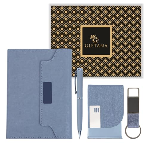 Giftana 4 in 1 Diary with Pen, Card Holder and Keychain Gift Set ...