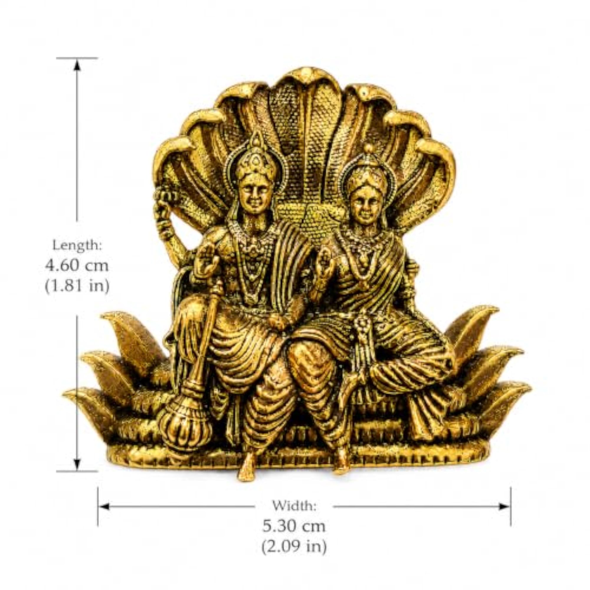 Gold Plated Brass Lakshmi Narayana Brooch for Men & Women