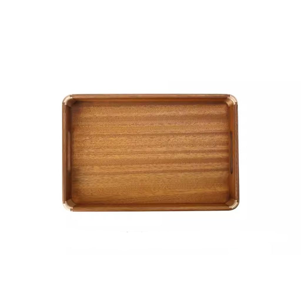 Bandejas Servir Comida Bandeja de té Nogal, pequeña Bandeja la Tarde for el hogar, Almacenamiento Comedor Madera Maciza for Servicio Restaurante Mesa Cama | A