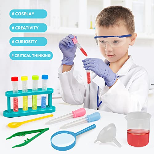Lesheng Space Scientist Costume For Kids Lab Coat With Science Experiment Kit Dress Up & Pretend Play For Boys Girls Age 4-8 #TOP3