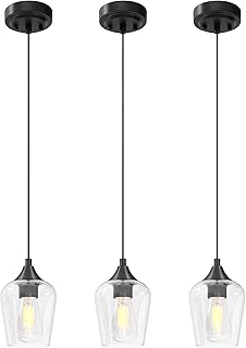 VONLUCE Pendant Lights Kitchen Island, Matte Black Pendant Light Fixture...