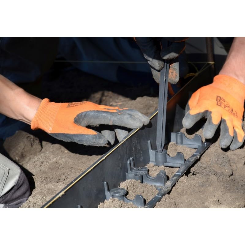 Bordo per aiuole giardino h 4,5 cm, decorazioni con ghiaia, bordura prato sintetico - Kit 10 metri con chiodi di fissaggio