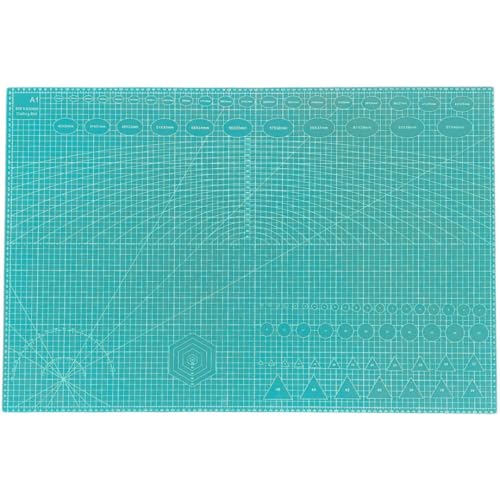 HOT BARGAINS A1 Size Self-Healing Cutting Mat 90 x 60cm 5-Ply Green Craft Board Recycled PVC Hobby Mat for Sewing Quilting & Crafts (A1 (90 x 60 cm))