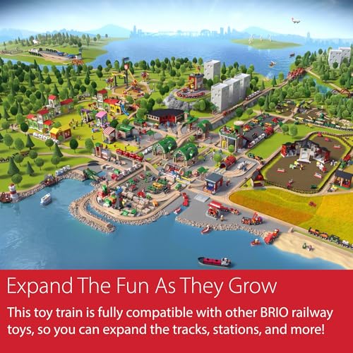 BRIO World Mighty Red Action Locomotive - Battery-operated Toy Train for Wooden Track - Motorized Train with Light & Sound - Compatible with All BRIO Railway Sets - Interactive Play - Kids Ages 3 & Up - image 7