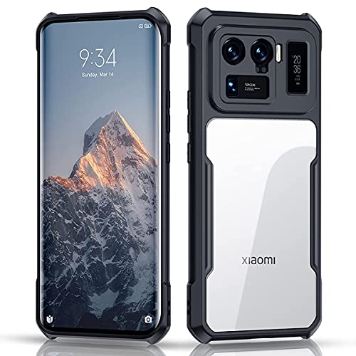 Image of Careflection Premium Hybrid Bumper Camera Protection Case for Mi 11 Ultra Transparent Black Hard Acrylic PC Back TPU Case with Oleophobic Anti Dust Coating Slim Cover