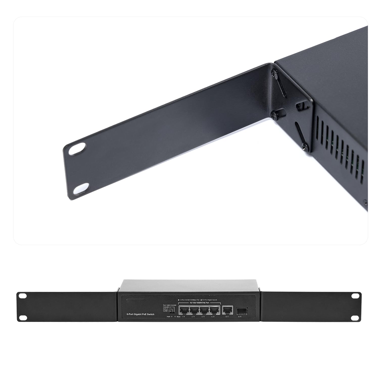 MokerLink Kit di montaggio a rack per switch da 20,1 cm, distanza del foro regolabile 14-30 mm, montare un rack da 7,9 pollici di larghezza a 19 attrezzature, compatibile per Netgear, Cisco, HP,