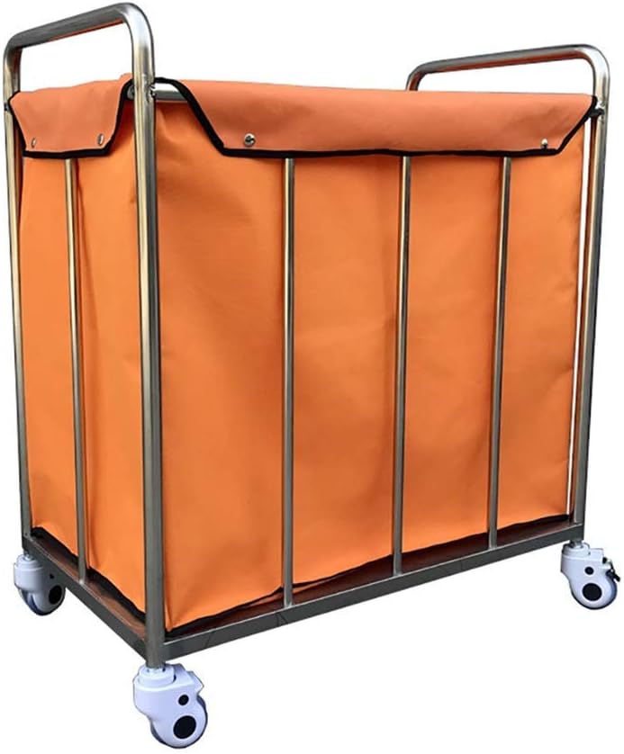 Hotel Rolling Laundry Sorter Cart with Handle on Wheels,with Movable Storage Bag 80X50X90Cm