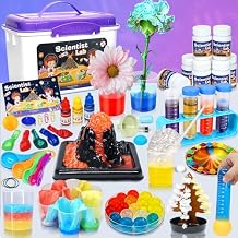 Educational Science Kit for Kids - 56 Science Lab Experiments with Lab Coat Scientist Costume, Science Kits for Kids Age 6-8-10-12, 70+ PCS DIY Stem Projects, Educational Toys for Girls Boys
