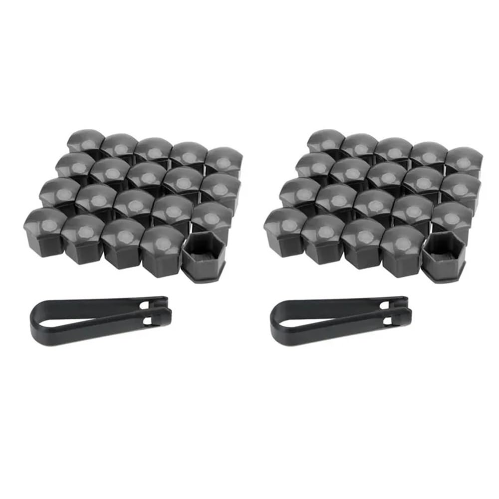 LOCKLGFMCZ 20/40Pcs Car Wheel Nut Caps 17/19/21mm Auto Hub Screw Cover Black Plastic Anti Dust Bolt Covers Tire Accessories(Bruin,17mm)